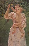Mary Cassatt The Baby Reaching for  the apple USA oil painting artist
